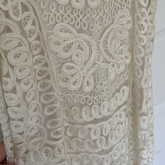 Sue Wong Cream Lace Overlay Dress - Picture 3 of 7